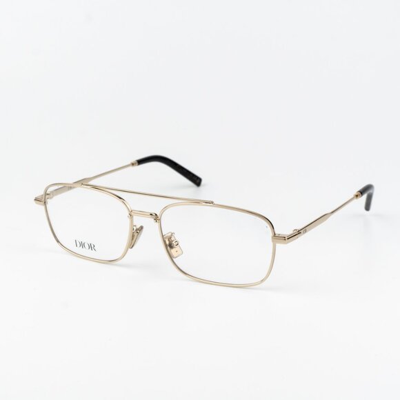 Dior Men Eyeglasses Metal Shiny Clear Gold Demo Geometric DM50057U 032 BRAND NEW - Picture 3 of 10